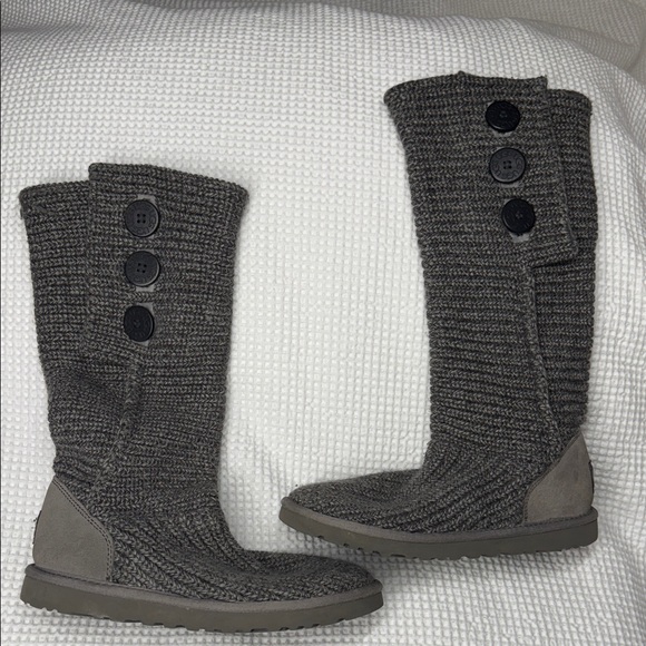 UGG Shoes - UGG Grey Kit Button Boots - Size 8